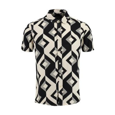 Abbildung von Key Largo Track Patterned Hemd, Herren, Größe: Large, Black