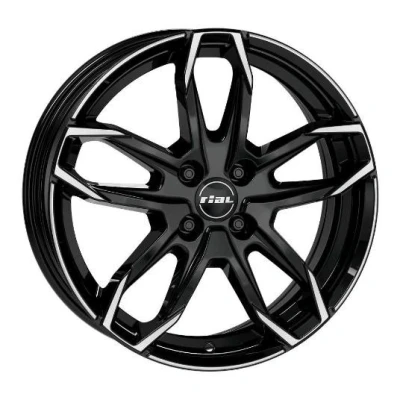 Abbildung von RIAL 4 loch 16Zoll 100mm Alufelge Lucca mattschwarz Front poliert LUC65646L63 1 Felge