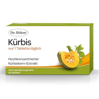 Abbildung von Dr. Böhm Kürbis nur 1 Tablette täglich: Extrakt zur Unterstützung, für den Mann ab 40, 90 Tabletten