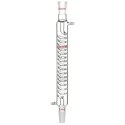 Abbildung von StonyLab Graham Kondensator, Borosilikatglas Condenser Destillation Spalte mit 24/40 Joint 300mm Jacket Lab Condensor