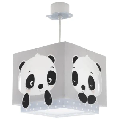 Abbildung von Dalber Lampe kinderzimmer, kinderlampe Pendelleuchte Hängelampe, Deckenleuchte Kinder, Deckenlampe kinderzimmer Panda Pandabär Tiere Blau, 63162T, E27