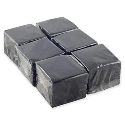 Abbildung von Hostelnovo 600 Stück schwarze Tischservietten, Einweg Papier Mikro Stepppapier 10 x cm (gefaltet) und 20 (aufgeklappt) Ideal für Catering, Bars Partys