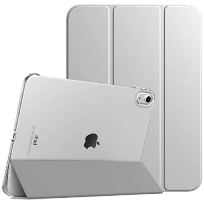 Abbildung von TiMOVO Hülle Kompatibel mit iPad 10 Generation 10,9 Zoll 2022, 10. Schlank Smart Case Cover, Auto Schlaf/Aufwach Schutzhülle Transluzent Hart PC Rückhülle, Silber