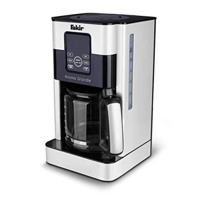 Abbildung von Fakir 9231001 Aroma Grande / Kaffeemaschine, Filterkaffeemaschine mit Glaskanne, Touch Display, Wasserstandsanzeige, bis zu 12 Tassen, weiß 1000 Watt