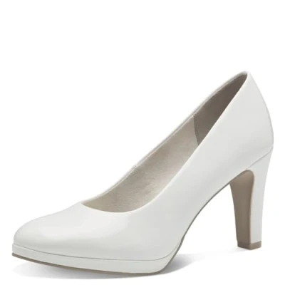 Abbildung von MARCO TOZZI Damen Pumps mit Trichterabsatz Vegan, Weiß (White Patent), 40 EU
