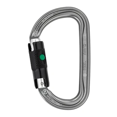 Abbildung von Petzl asymmetrischer Aluminium Karabiner in D Form von M34A BL grau 45 47