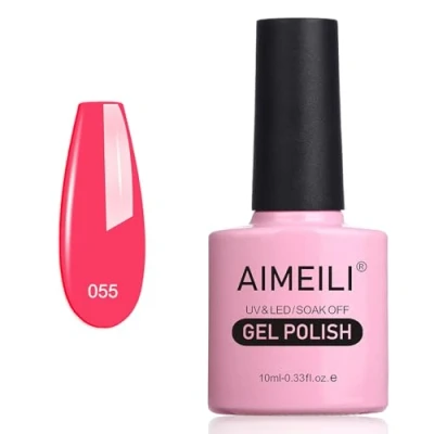 Abbildung von AIMEILI UV LED Gellack ablösbarer Gel Nagellack Nail Polish Neon Shocking Pink (055) 10ml