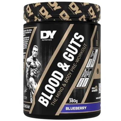 Abbildung von Dorian Yates Nutrition Blood &amp; Guts Pre Workout Booster mit Arginin + Citrullin (380g, Blueberry Blaubeere)