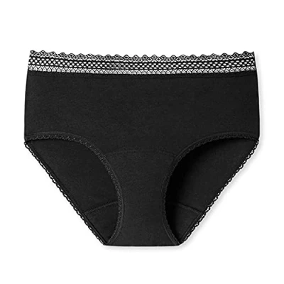 Abbildung von Schiesser Period Panty 2 PACK Menstruationsunterwäsche, Damen, Größe: 34/36, Schwarz