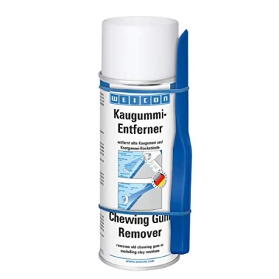 Abbildung von WEICON Kaugummientferner Spray 400 ml, Kältespray gegen Kaugummi u.Ä auf Kleidung Boden Kunststoff Teppich Auto uvm.