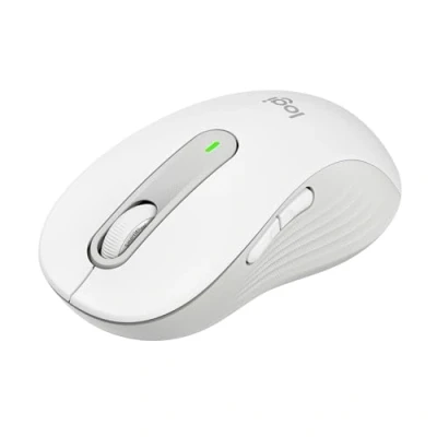 Abbildung von Logitech Signature M650 L Kabellose Maus für große Hände, Leise Klicks, Anpassbare Seitentasten, Bluetooth, Kompatibilität mit mehreren Geräten Weiß, Offwhite