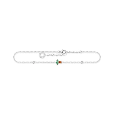 Abbildung von THOMAS SABO Damen Fußkette Ananas 925er Sterlingsilber mit Zirkonia, AK0022 166 7 L27V