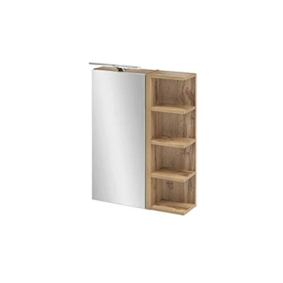 Abbildung von Schildmeyer Spiegelschrank, Breite 50 cm, 1 türig, LED Beleuchtung, Schalter /Steckdosenbox