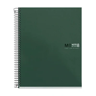 Abbildung von Miquelrius Notizbücher A5 The Original Notebook, 8 farbige Streifen, Undurchsichtiger Polypropylen Einband, Format (148 x 210 mm), 2 Loch Lochung, 200 Blatt mit 70 g/m², Raster 5 mm, Grau