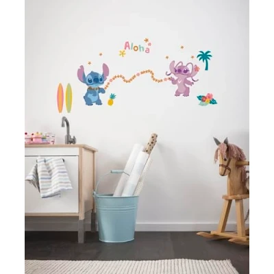 Abbildung von Komar Wandtattoo Stitch Aloha Größe 50 x 70 cm Disney, Wandsticker, Kinderzimmer, Aufkleber, Bunt