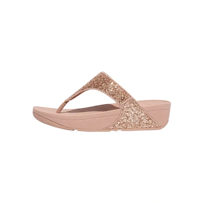 Abbildung von Fitflop Damen LULU Glitter Toe Thongs Keilsandale, Rose Gold, 36 EU