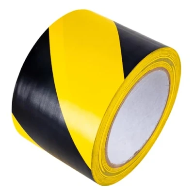 Abbildung von GTSE Markierungsklebeband 100 mm x 33 m Selbstklebendes Absperrband Gestreiftes Warnband zur Boden und Sicherheitsmarkierung, Flatterband Gelb/Schwarz, 1 Rolle