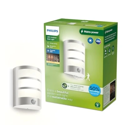 Abbildung von Philips LED Außenwandleuchte Python UE, grau, Sensor