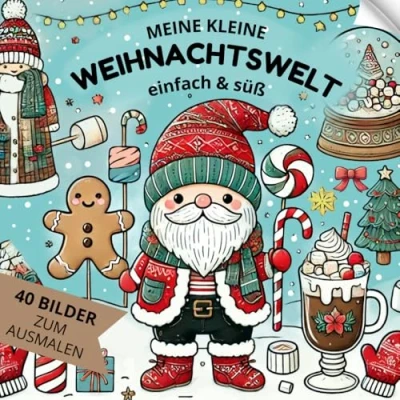 Abbildung von Ausmalbuch Weihnachten für Kinder 40 Einfache Malvorlagen mit Weihnachtsmotiven zum Ausmalen ab 3 Jahren Kreativer Malspaß die ... und süße Motive Malbuch