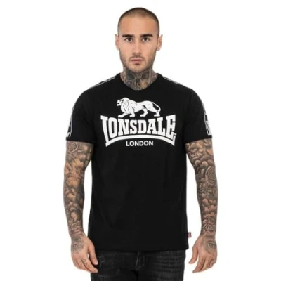 Abbildung von Lonsdale Normale Passform Stour Tshirt print, Herren, Größe: 3XL, Black white