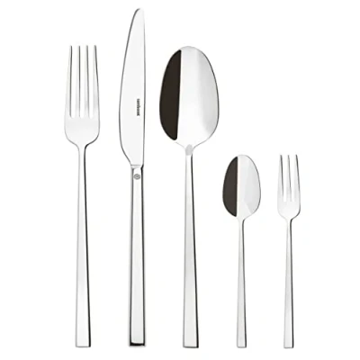Abbildung von Sambonet Rock 52562 G6 Tafelbesteck 30 teilig, Edelstahl 18/10, für 6 Personen, Gabeln, Löffel, Messer, Teelöffel, Kuchengabel