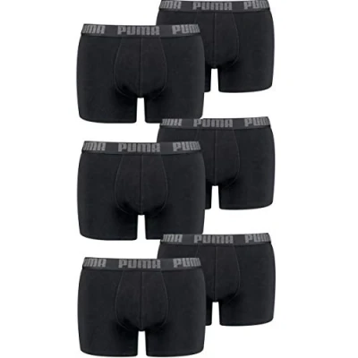 Abbildung von PUMA Herren Basic Boxer Boxershort Unterhose 6er Pack (Black/Black, XL)