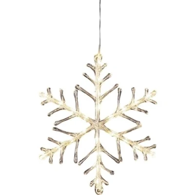 Abbildung von Konstsmide 4440 103 LED Acryl Schneeflocke 24 warm weiße Dioden / Ø: 40cm 24V Außentrafo transparentes Kabel, 40 x cm, Warmweiß