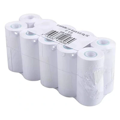 Abbildung von Exacompta 41806E 10er Pack Kassenrollen, 1 lagig Offset(holzfrei) standard, Breite: 57mm, Länge 6,5m, ideal für Tischrechner, 60g/m² extra weiß Tischrechner und Rechenmaschinen