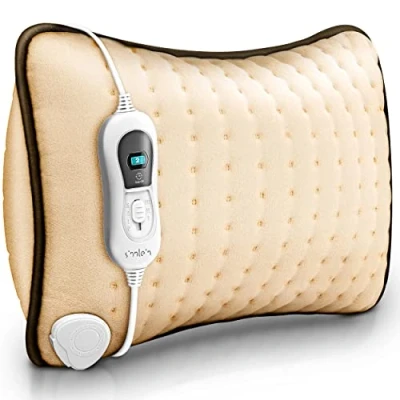 Abbildung von sinnlein Heizkissen elektrisch mit Füllung 100W für Rücken Schulter Nacken Bauch Wärmekissen 3 Temperaturstufen &amp; Abschaltautomatik (Beige)