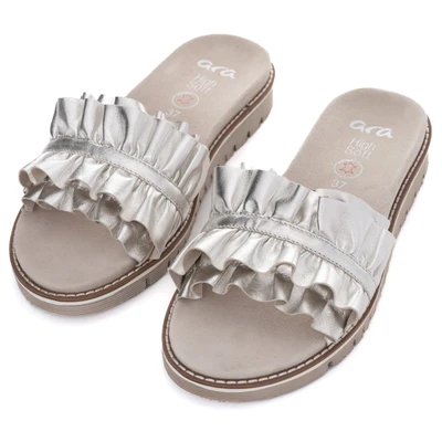 Abbildung von Ara Pantolette »KENT«, Slides, Flats, Sandale mit geraffter Bandage