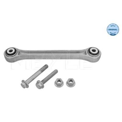 Abbildung von MEYLE 416 050 0008/S Querlenker ORIGINAL Quality mit Anbaumaterial Gummilager oben, Hinterachse links, rechts Schräglenker Aluminium