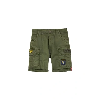 Abbildung von Alpha Industries Jungen Crew Patch Kids Cargoshort Für Kinder Shorts, Dark Olive, 140 EU