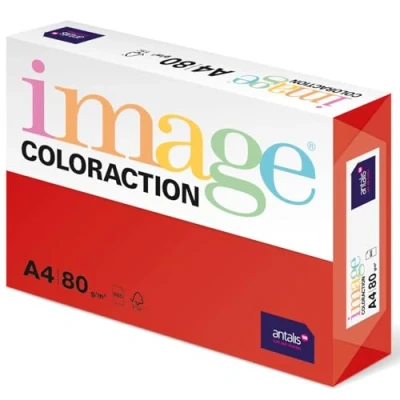 Abbildung von Image Coloraction Chile farbiges Kopierpapier DIN A4, 210 x 297 mm, 80 g/m² buntes, holzfreies Druckerpapier für Kopierer 500 Blatt Rot
