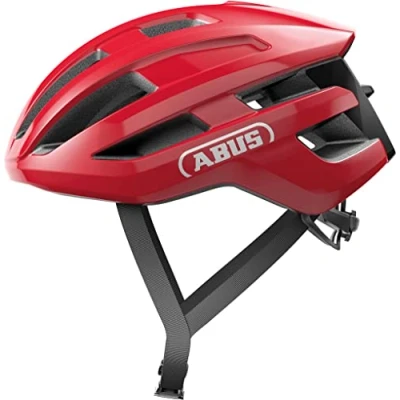 Abbildung von ABUS Rennradhelm PowerDome leichter Fahrradhelm mit cleverem Belüftungssystem und aerodynamischem Profil Made in Italy für Damen Herren Rot, Größe M