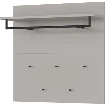 Abbildung von Germania Garderobenpaneel 3800 186 GW Bastia, in Steingrau, mit Kleiderstange aus Metall, 96 x 95 30 cm (BxHxT)