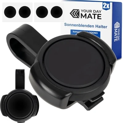 Abbildung von Auto Sonnenblende Halterung für CO DRIVER NO2, 2 Sets, in Schwarz, kompatibel mit OOONO aus stabilem Kunststoff, nicht 3D gedruckt, Blitzerwarner Clip Blende, Radarwarner Halter No2