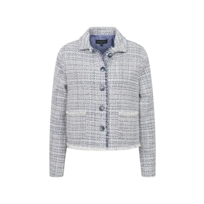 Abbildung von bugatti BOUCLÉ Blazer, Damen, Größe: 46, Blaugrau