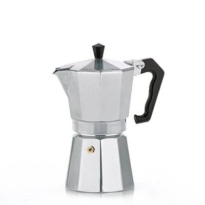 Abbildung von kela Espressokocher für 3 Tassen, Espressokanne 150 ml, Mokkakanne Kaffeekocher Aluminium, ITALIA, Espressomaschine, silber matt