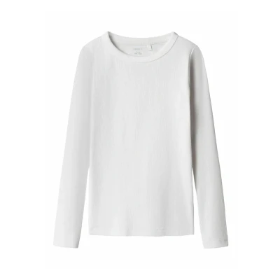 Abbildung von NAME IT Mädchen Nkfnakal Short Top Noos Langarmshirt, Bright White, 146 152 EU