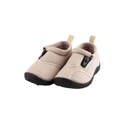 Abbildung von Sterntaler Badeschuhe mit Zipper Kinder Aquaschuhe seitlichem Reißverschluss und ergonomischer Sohle Schwimmschuhe Bequeme Wasserschuhe Unisex Strand Slipper, beige, Größe 24