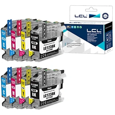 Abbildung von LCL Kompatibel Tintenpatrone LC121 LC123 LC123BK LC123C LC123M LC123Y (1Schwarz 1Cyan 1Magenta 1Gelb) Ersatz für Brother MFC J4410DW J4510DW J4610DW J4710DW J470DW J6920DW J870DW J245 J650DW