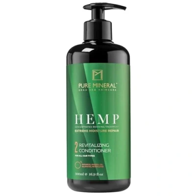 Abbildung von Pure Mineral Hanf Conditioner für Revitalisiertes Haar Feuchtigkeitsspendend, Stärkend, Totes Meer Mineralien Ohne Sulfate, Parabene, Petrolate 500ml