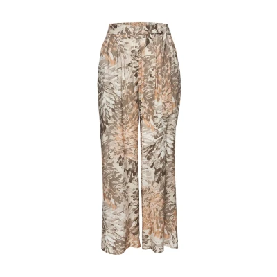 Abbildung von LASCANA Palazzohose, (mit fixiertem Bindegürtel), mit Blumendruck, sommerliche Stoffhose Taschen, Strandhose