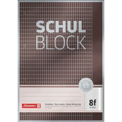 Abbildung von BRUNNEN Schulblock Premium A4, Lineatur 8f, 50 Blatt, grau
