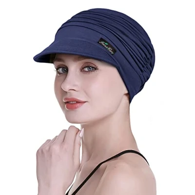 Abbildung von Cotton Newsboy Beanie Für Krebs Frauen Stilvolle Kappe Sommer Picknick Headwear Haarausfall