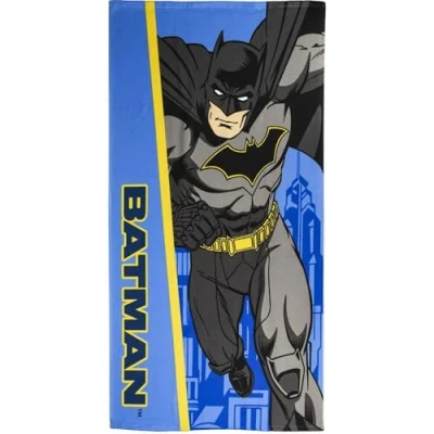 Abbildung von CERDÁ LIFE&#039;S LITTLE MOMENTS Batman Kinderhandtuch, blau und gelb, 70 x 140 cm, aus 100% Polyester, 250 g/m², kleines Handtuch, Druck, Originalprodukt, entworfen in Spanien