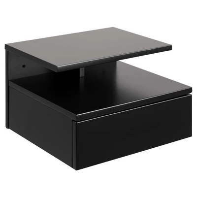 Abbildung von AC Design Furniture Fia Nachttisch mit 1 Schublade in Schwarz, Stück, Wandschrank im Minimalistischen Stil, Kleiner für die Wandmontage, B: 35 x H: 22,5 T: 32 cm