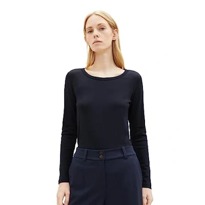 Abbildung von TOM Tailor Langarmshirt, Damen, Größe: Medium, Sky captain blue