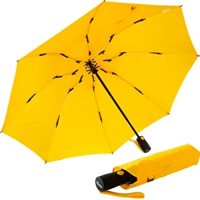Abbildung von iX brella Sturmschirm Voll Fiberglas Taschenschirm groß 106 cm mit farbigen Speichen gelb