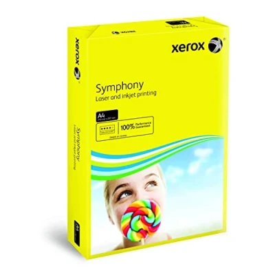 Abbildung von Xerox 003R93952 farbiges Druckerpapier Kopierpapier Symphony intensiv Din A4, 80 g/m², 500 Blatt pro Pack, sonnengelb